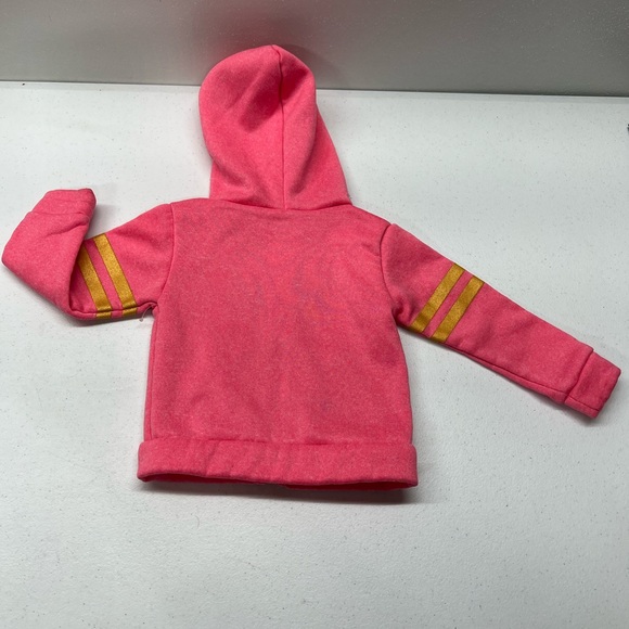 Real Love Girls Pink Hooded Zip Up Sweatshirt with Sequin Heart Size 18 Months - Picture 2 of 7